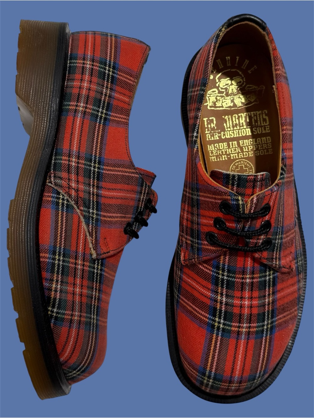 Dr. Martens NaNa Plaid Vintage Canvas Gibson Made in England Oxfords UK 5